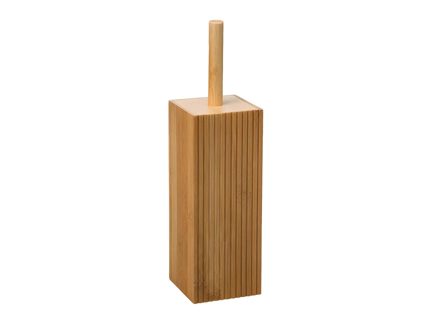 Brosse WC coloris NatureL en bambou - L. 10 x P. 10 x H. 37 cm