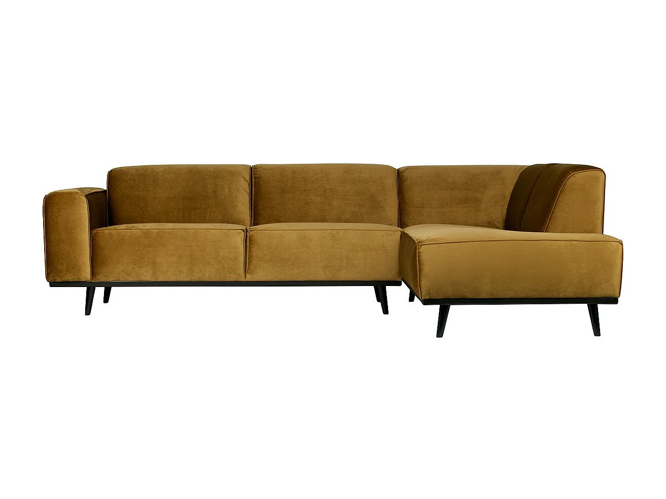 STATEMENT - Canapé d'angle droit 4 places en velours or