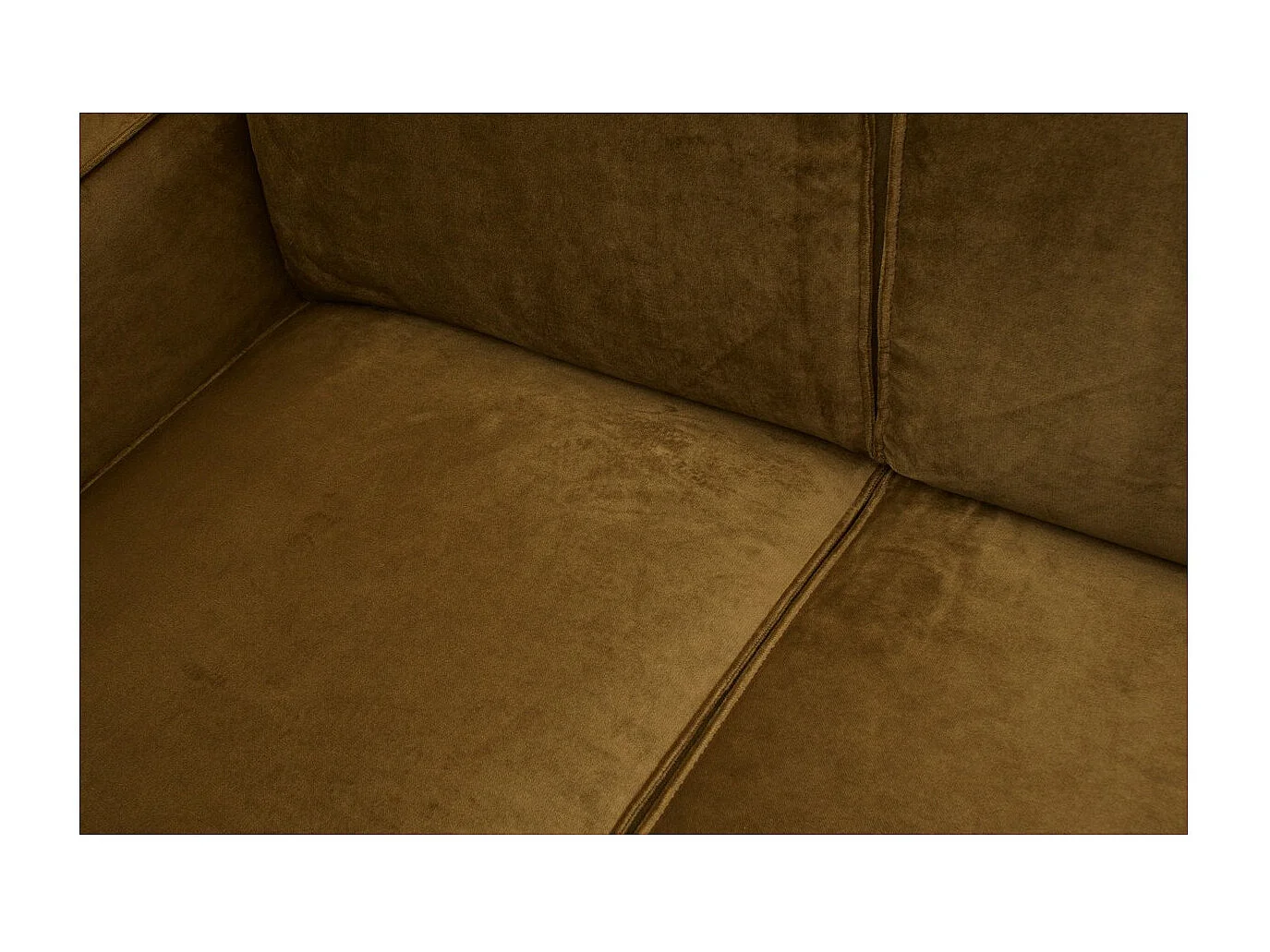 STATEMENT - Divano angolare diritto a 4 posti in velluto giallo miele