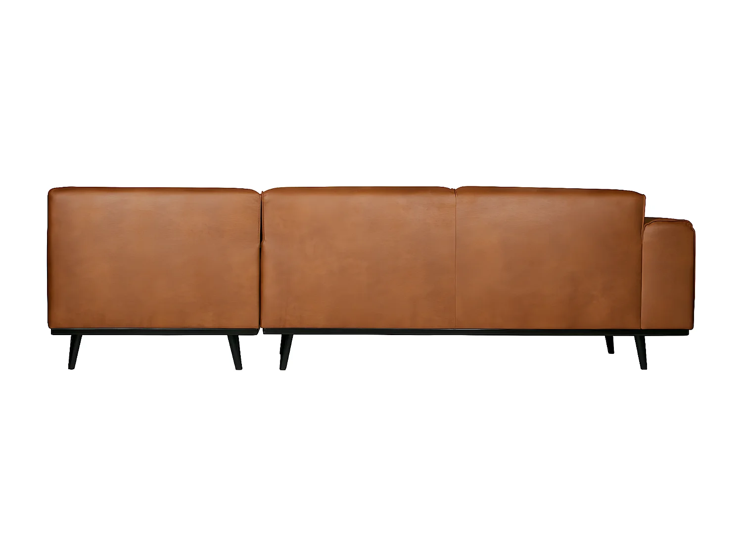 STATEMENT - Canapé d'angle droit 4 places en éco cuir cognac