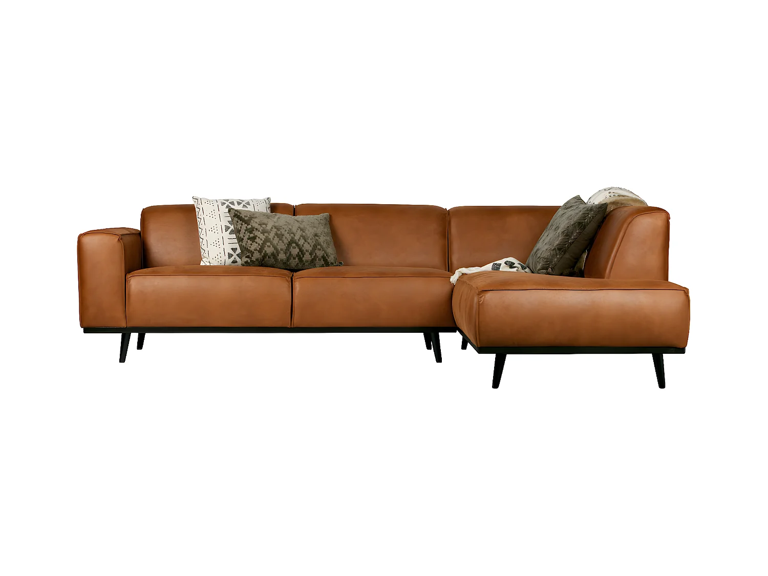 STATEMENT - Ecksofa 4-Sitzer eco Leder gerade Cognac