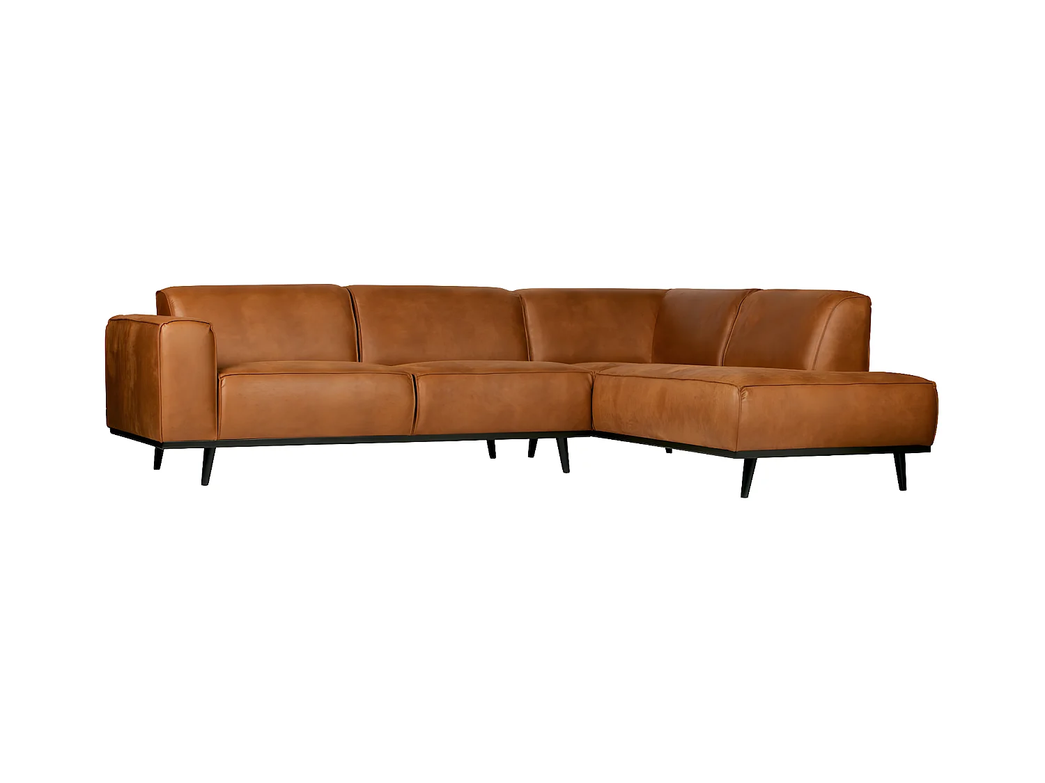 STATEMENT - Ecksofa 4-Sitzer eco Leder gerade Cognac