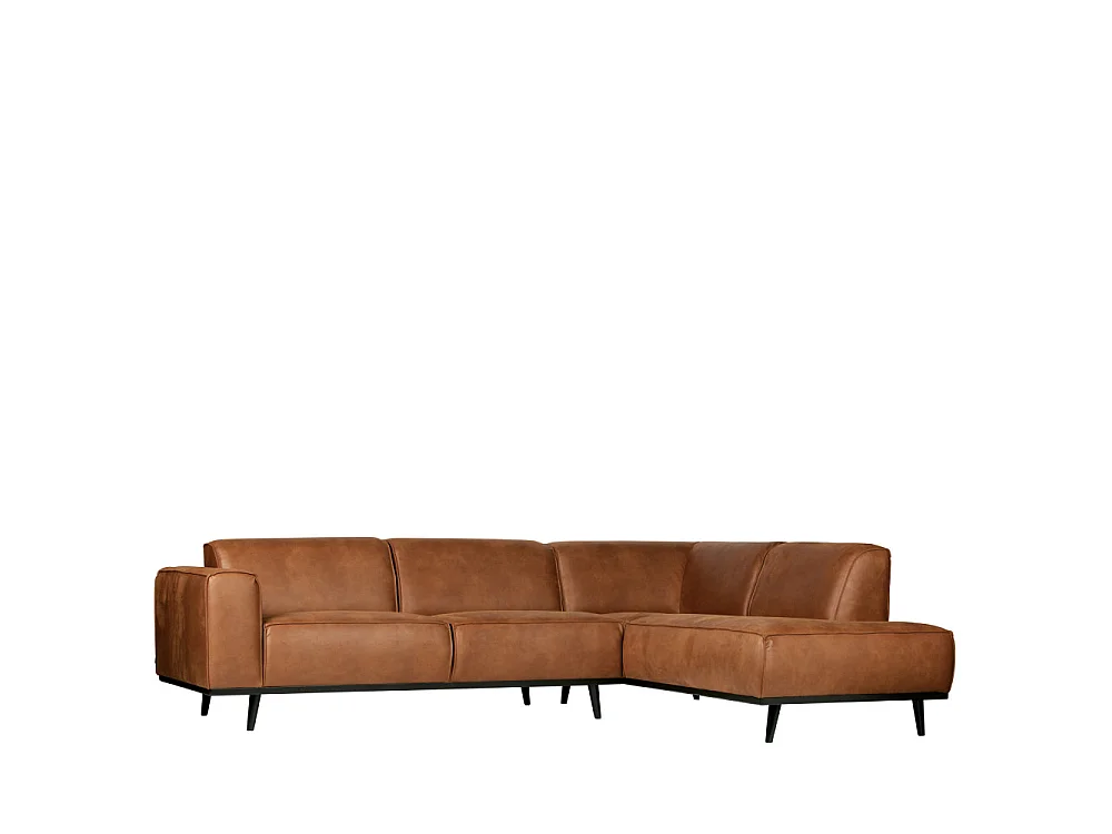 Canapé d'angle 4 places en simili cuir marron STATEMENT