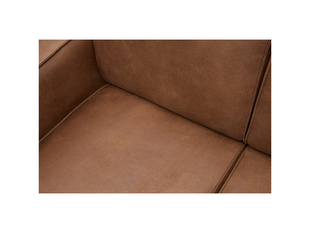 Canapé d'angle 4 places en simili cuir marron STATEMENT