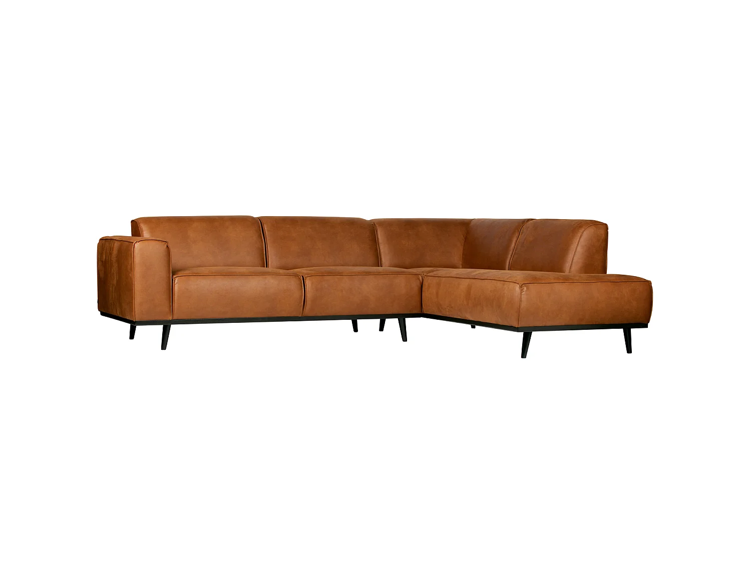 Canapé d'angle 4 places en simili cuir marron STATEMENT
