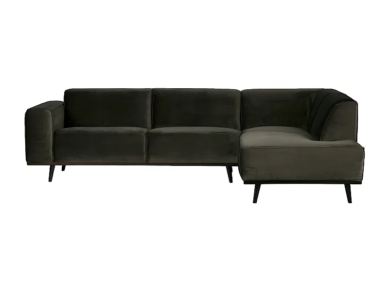 STATEMENT - Sofá esquinero derecho de 4 plazas en terciopelo verde cálido