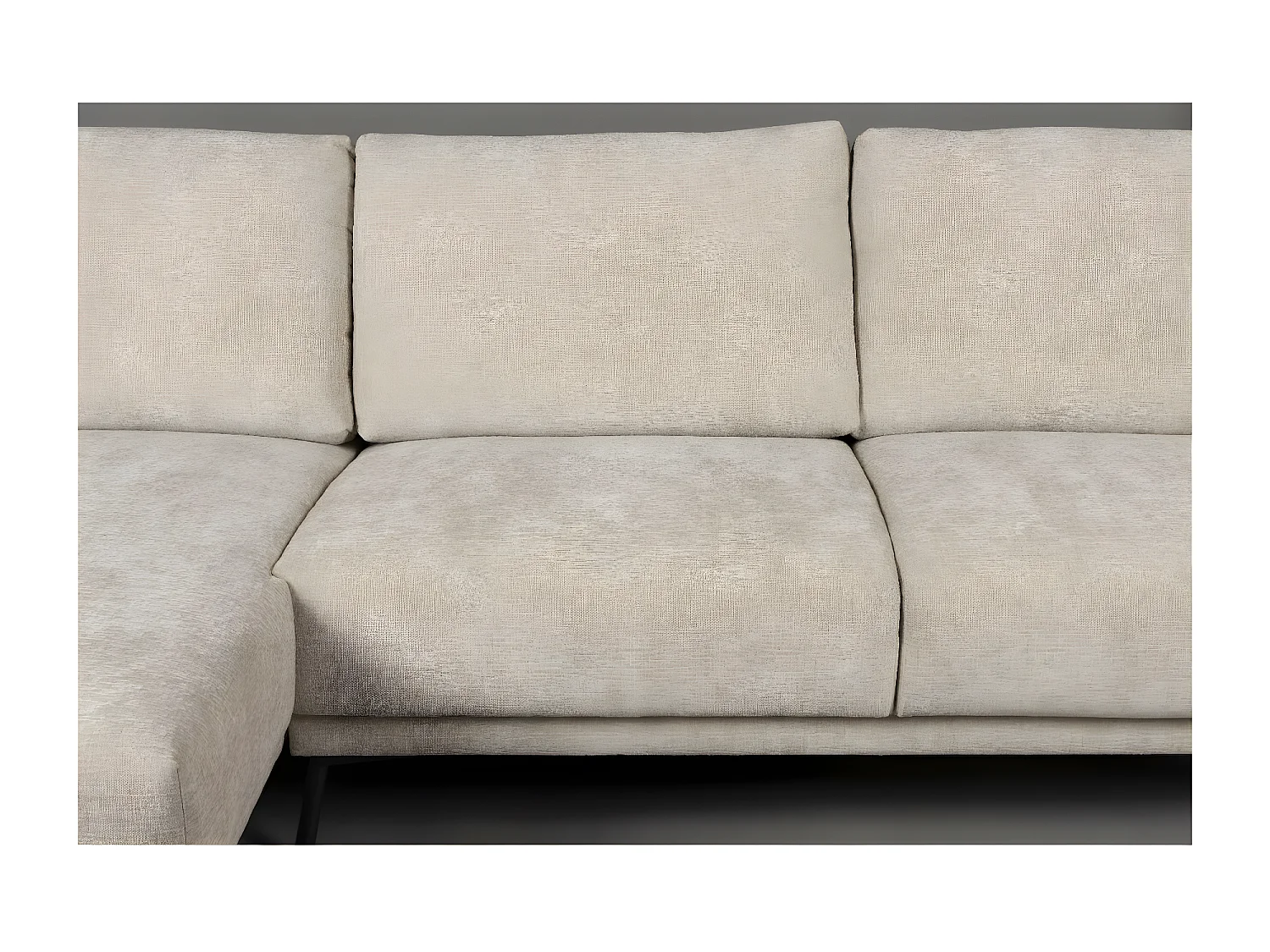 HARPER - Canapé d'angle gauche 3 places en tissu doux beige