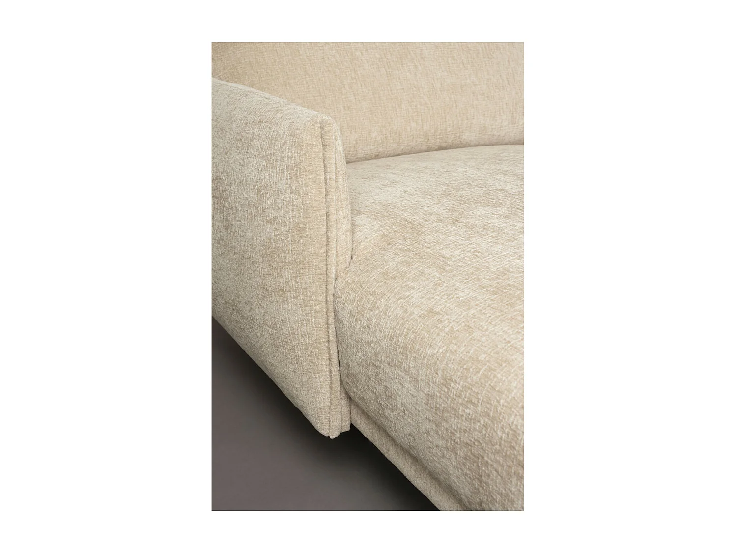 HARPER - Canapé d'angle gauche 3 places en tissu doux beige