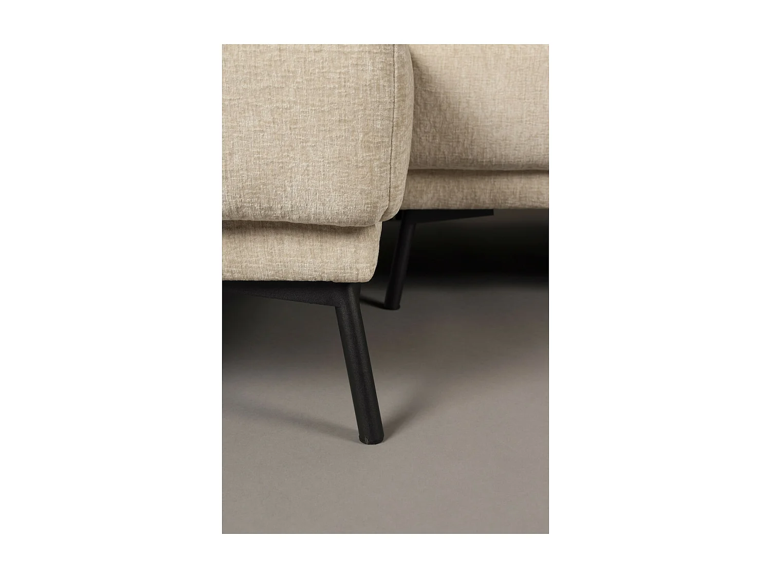 HARPER - Canapé d'angle gauche 3 places en tissu doux beige