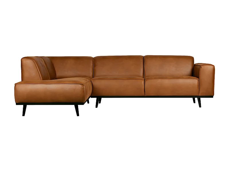 STATEMENT - Ecksofa links 4-Sitzer Öko Leder Cognac