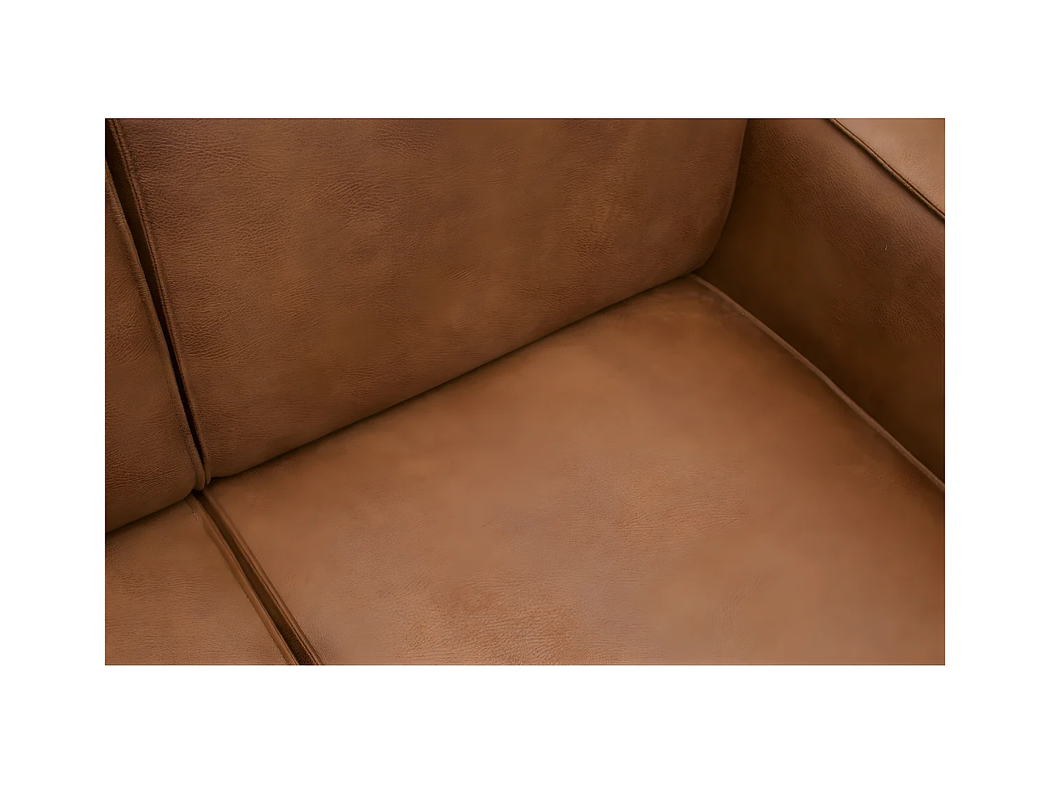 STATEMENT - Ecksofa links 4-Sitzer Öko Leder Cognac