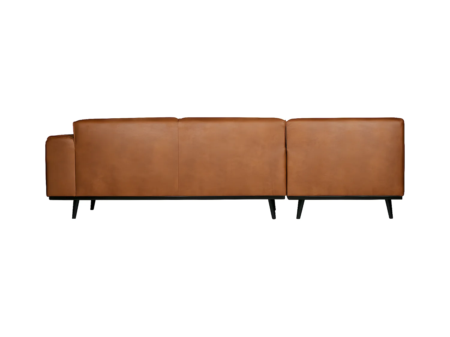 STATEMENT - Ecksofa links 4-Sitzer Öko Leder Cognac