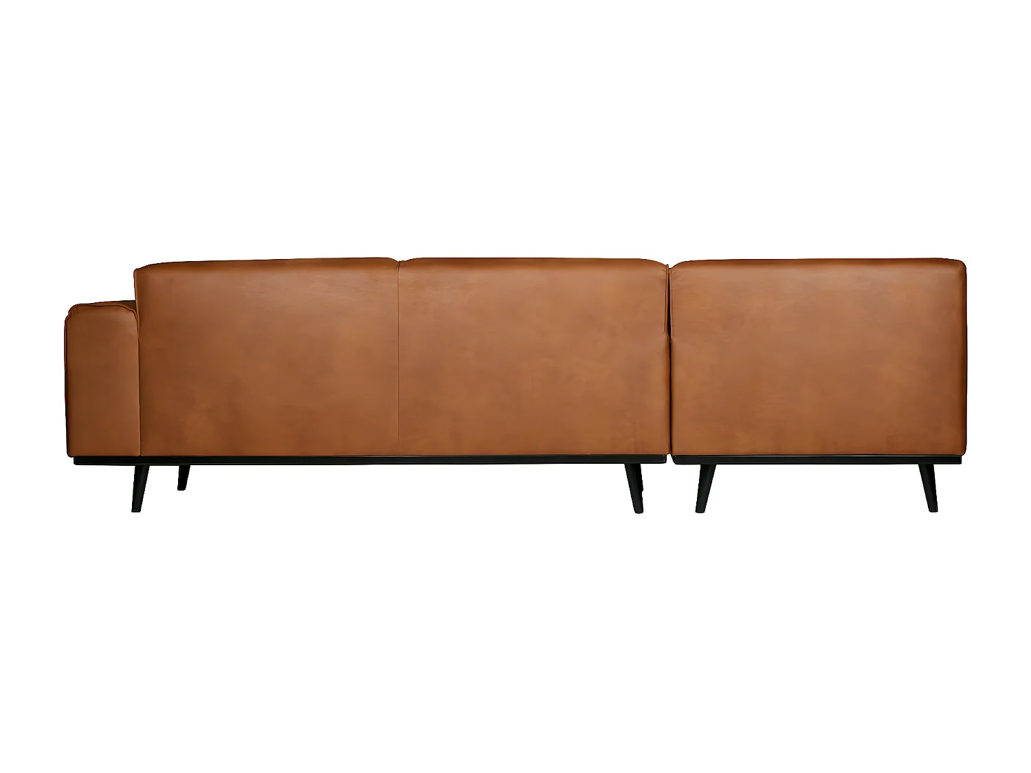 STATEMENT - Canapé d'angle gauche 4 places éco cuir cognac