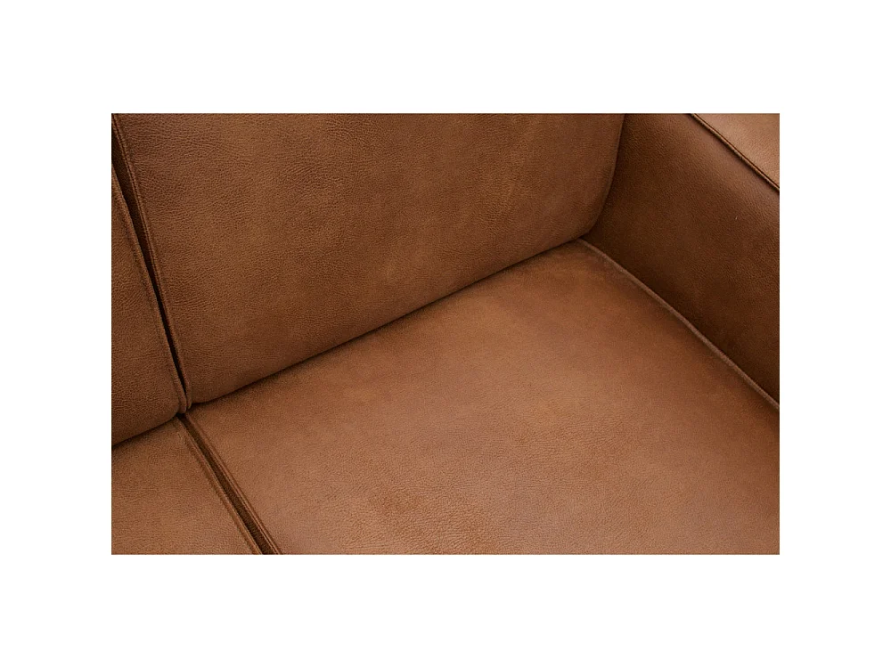 Canapé d'angle 3 places en simili cuir marron STATEMENT