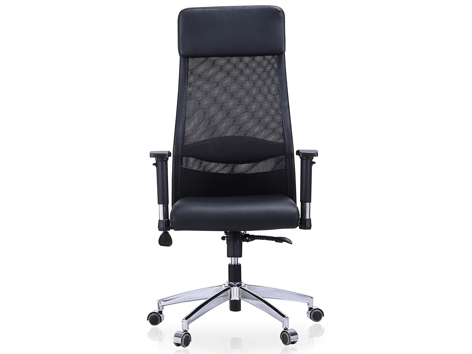 Fauteuil de bureau pivotant en simili-cuir coloris noir - Largeur 65 x Profondeur 65 x hauteur 120-128 cm