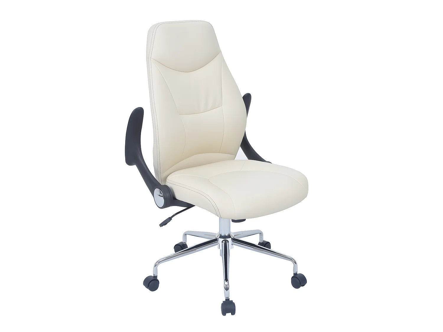 Fauteuil de bureau en métal coloris blanc mat - 64 x 108,5 x 66 cm