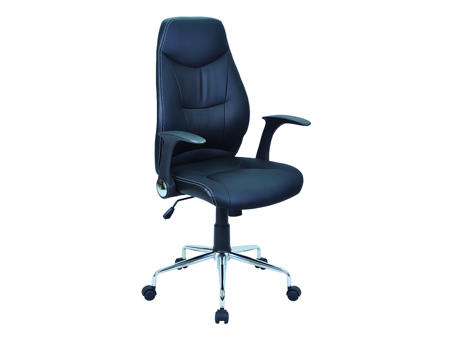 Fauteuil de bureau en métal coloris noir mat - 64 x 108,5 x 66 cm