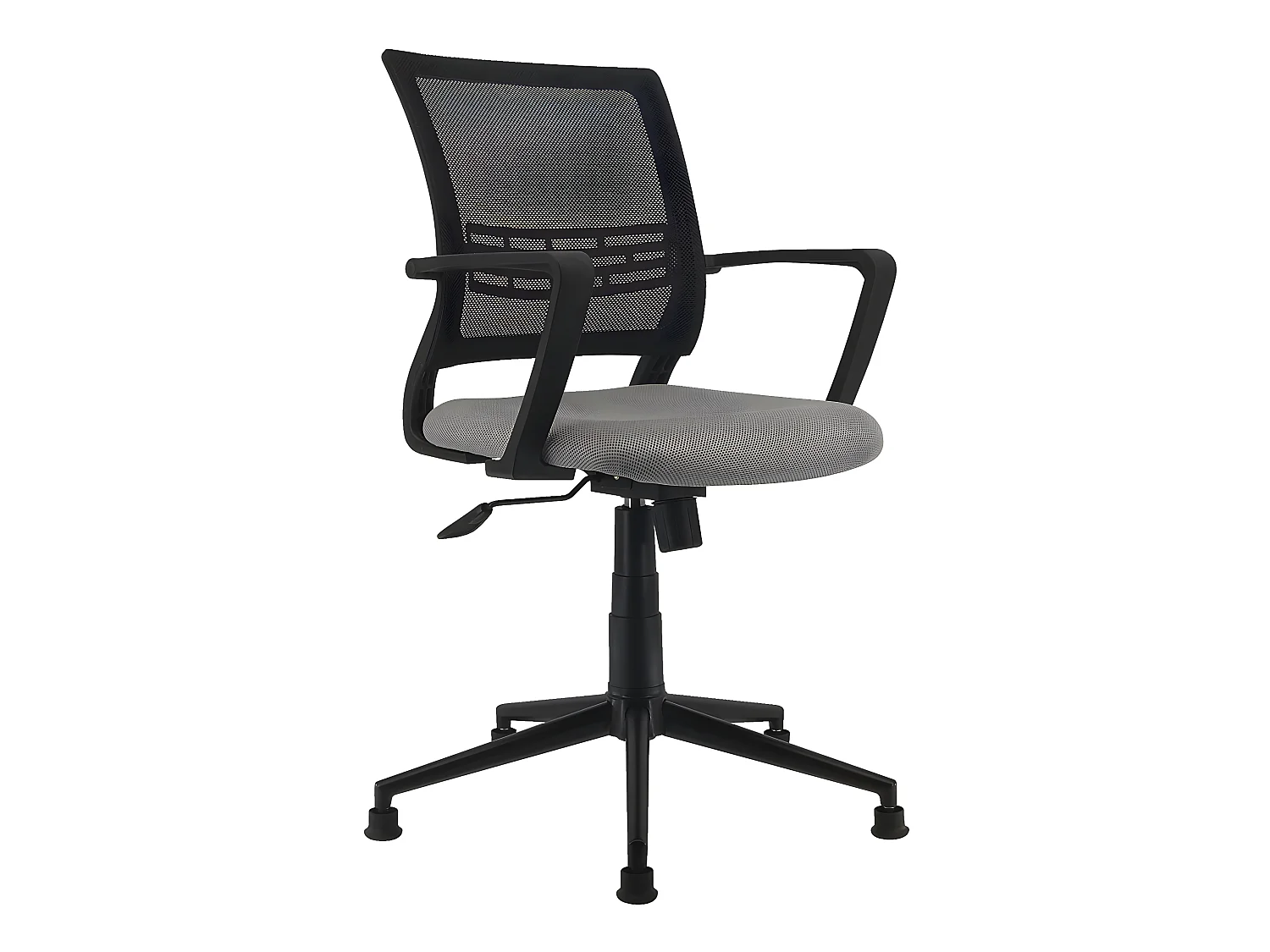 Fauteuil de bureau en métal et tissu coloris noir mat - 57 x 88,5 x 59 cm