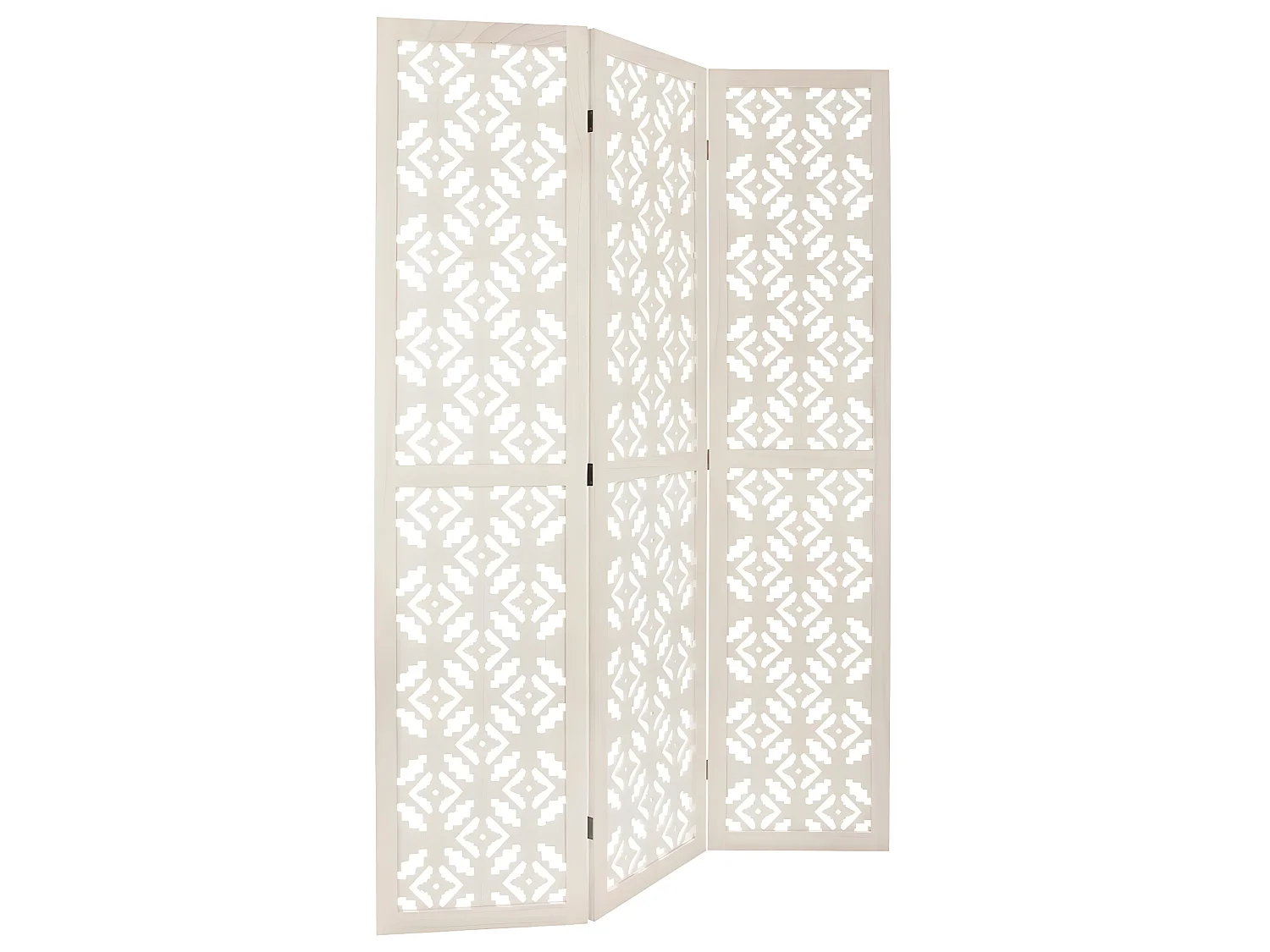 Paravent motif ethnique coloris Blanc - 170 x 120 cm