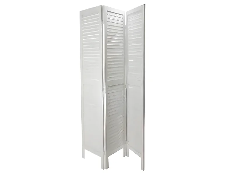 Paravent Brocante en Blanc 3 pans de 40 cm x Hauteur 170 cm