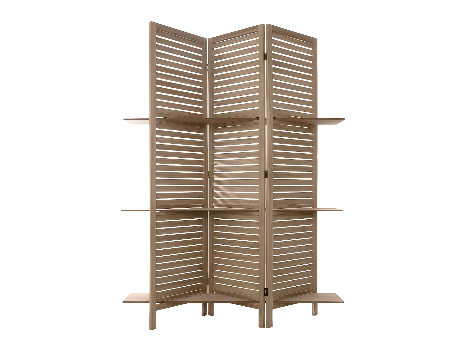 Paravent bois 3 étagères - L. 120 x l. 26 x H. 170 cm