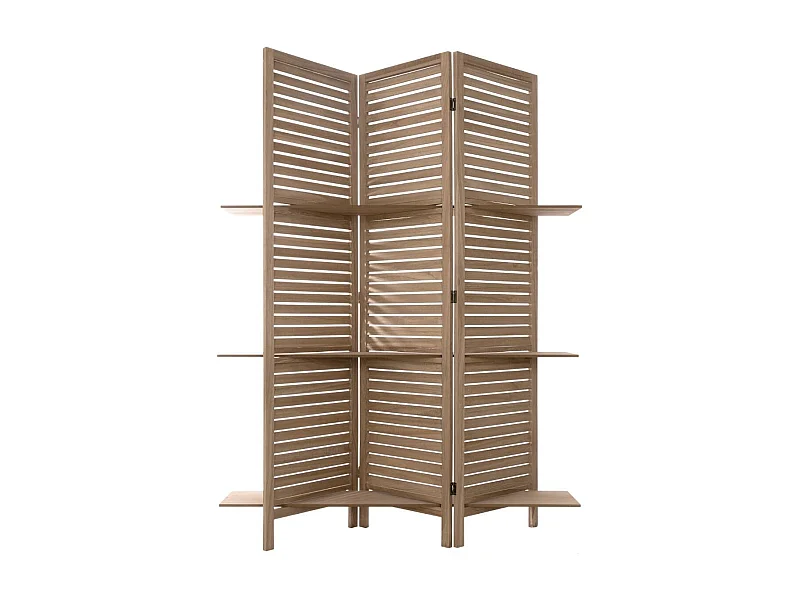 Paravent Contemporain En Bois Noir 120x170cm - MDF Et Paulownia - Séparation D'Espace Élégante Pour Salon Ou Chambre