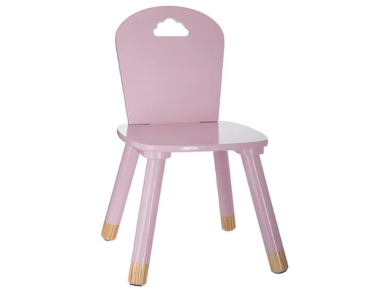 lot de 2 Chaises douceur rose pour enfant en bois - Dim : L28x l50 x H28 cm