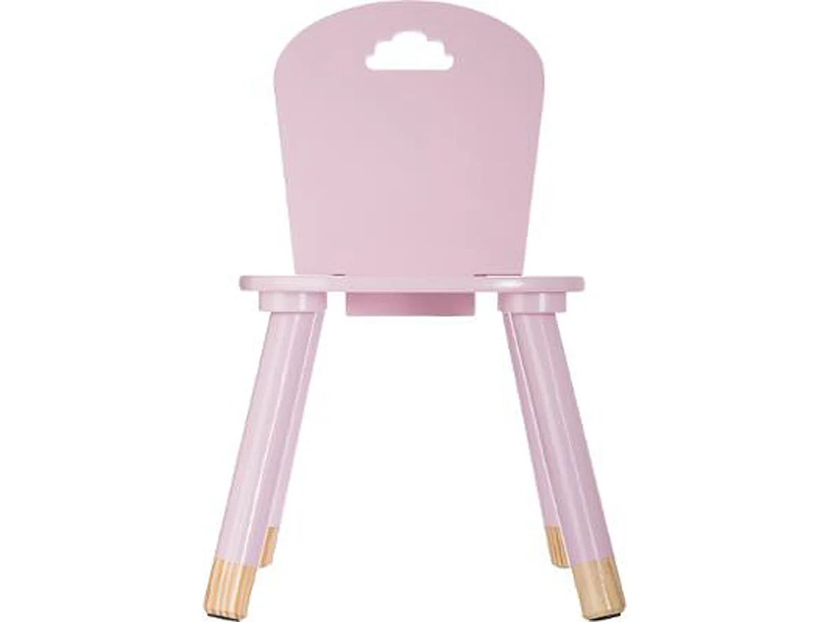 lot de 2 Chaises douceur rose pour enfant en bois - Dim : L28x l50 x H28 cm