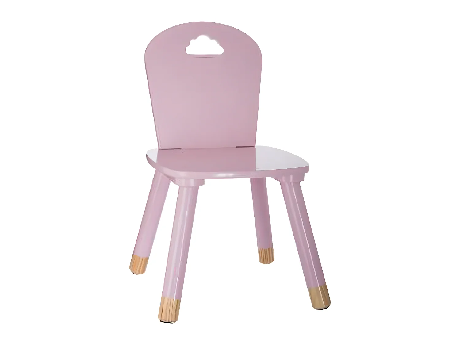 lot de 2 Chaises douceur rose pour enfant en bois - Dim : L28x l50 x H28 cm