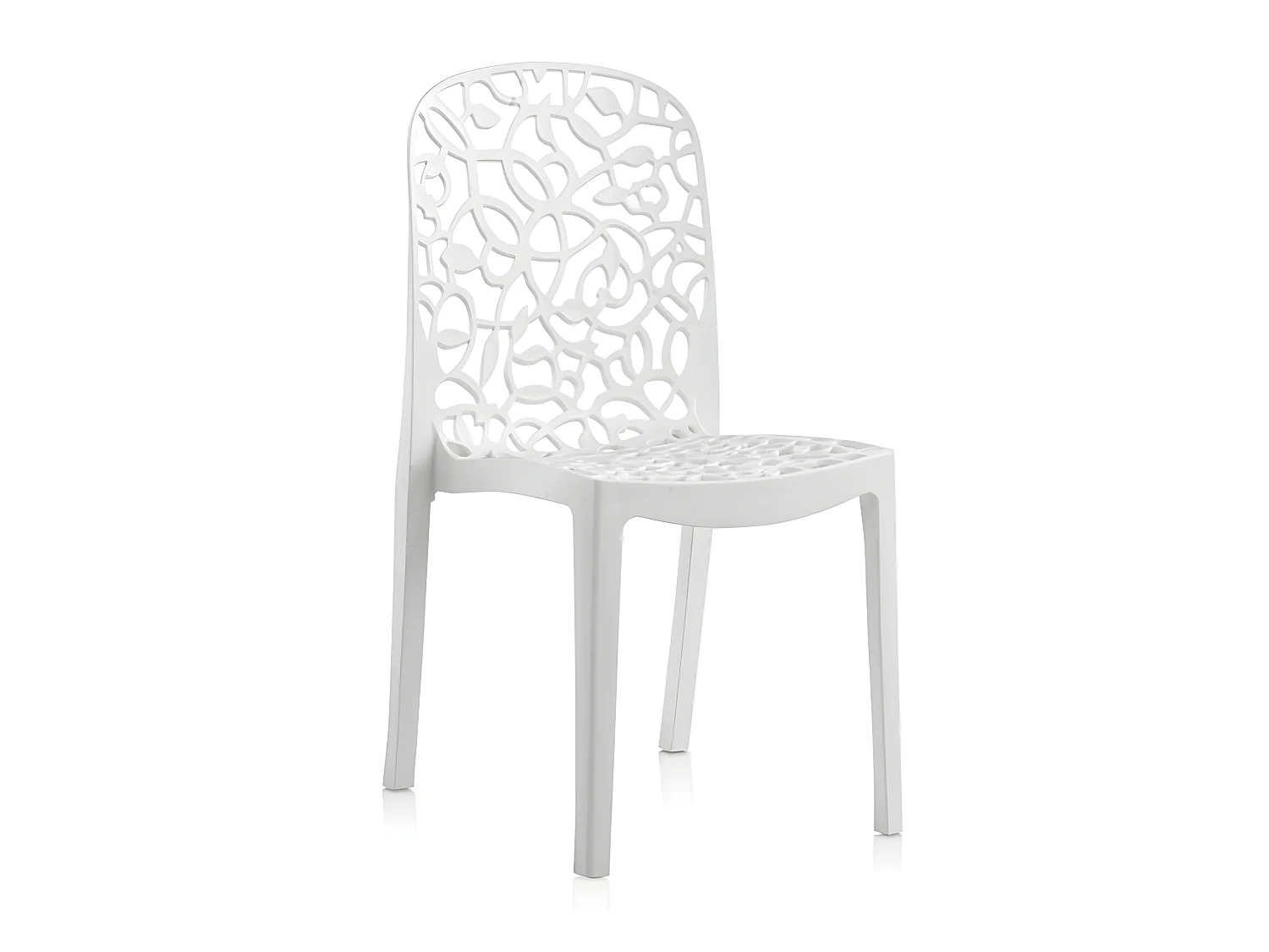 Lot de 6 chaises de table-salle à manger - cuisine - interieur/exterieur en résine coloris blanc - Longueur 47 x Profondeur 50 x Hauteur 87 cm