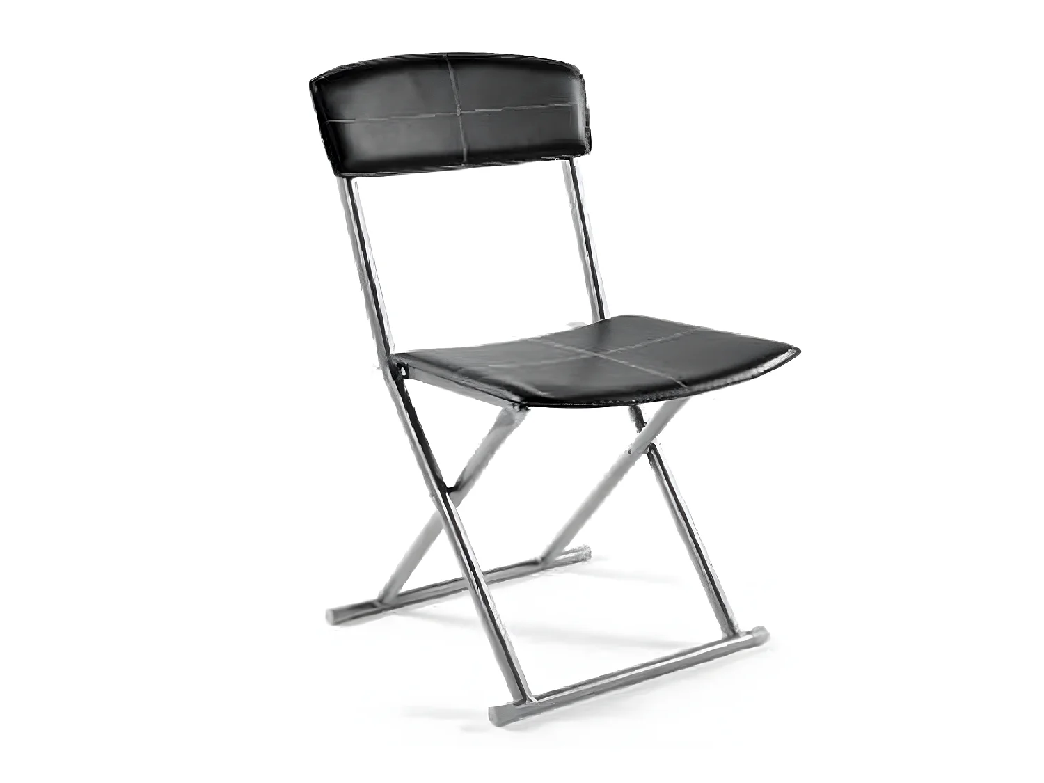 Lot de 4 chaises pliantes PVC Polyuréthane en noir