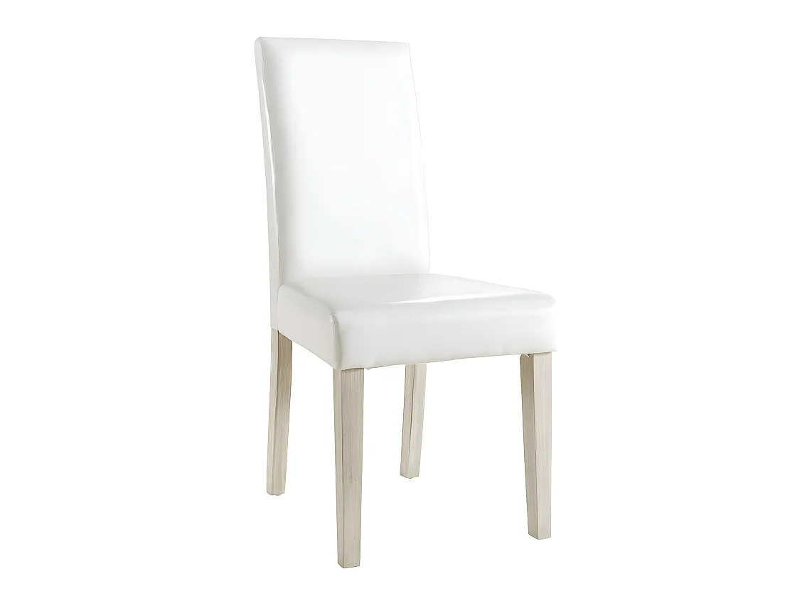 Lot de 2 chaises de salle à manger en pin coloris blanc mat - 45 x 95 x 58 cm