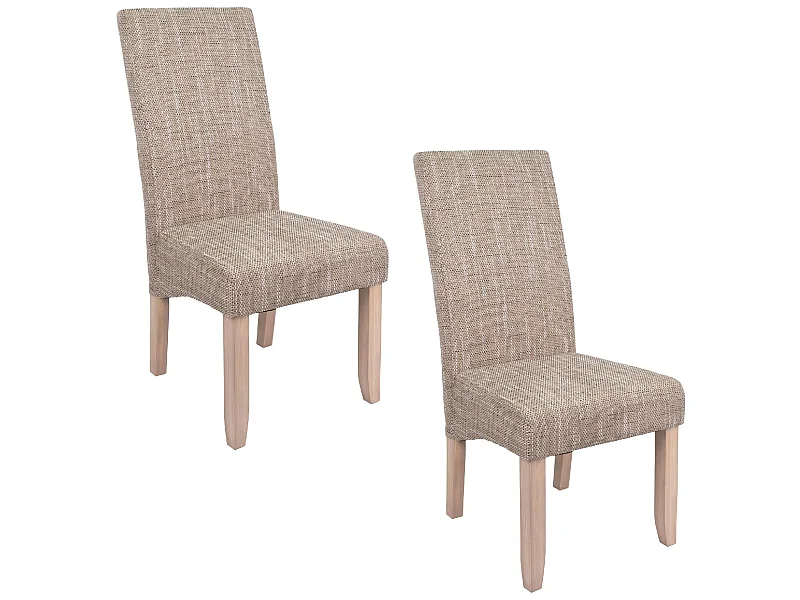 Lot de 2 Chaises SAGUA beige pour salle à manger, 46 x 108 x 60 cm