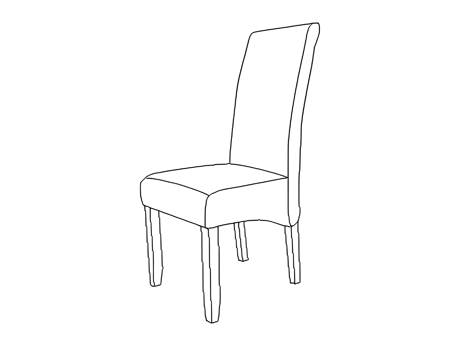 Lot de 2 Chaises SAGUA beige pour salle à manger, 46 x 108 x 60 cm