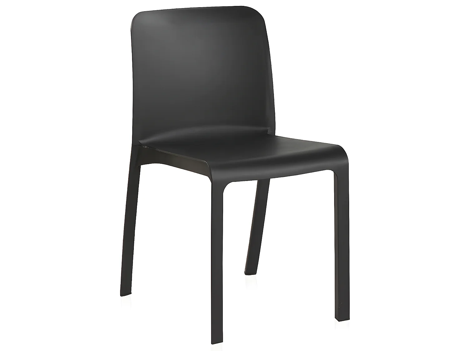 Lot de 6 chaises de table-salle à manger - cuisine - interieur/exterieur en résine coloris anthracite - Longueur 48 x Profondeur 53 x Hauteur 80 cm