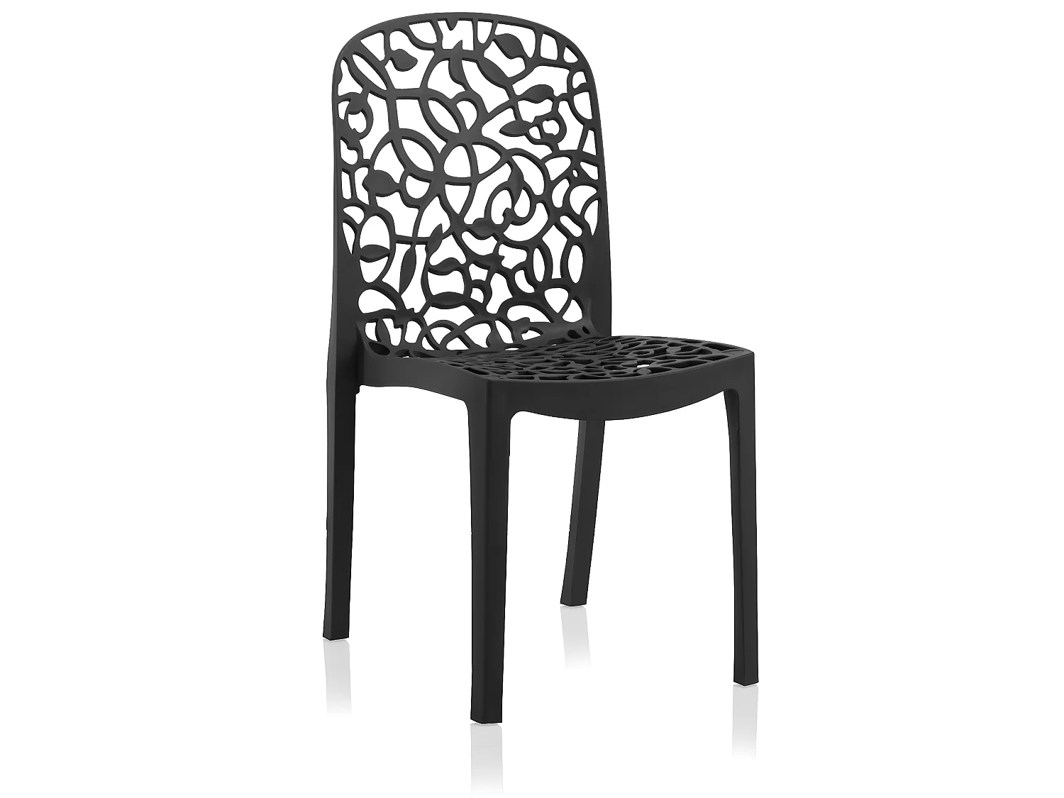 Lot de 6 chaises de table-salle à manger - cuisine - interieur/exterieur en résine coloris anthracite - Longueur 47 x Profondeur 50 x Hauteur 87 cm