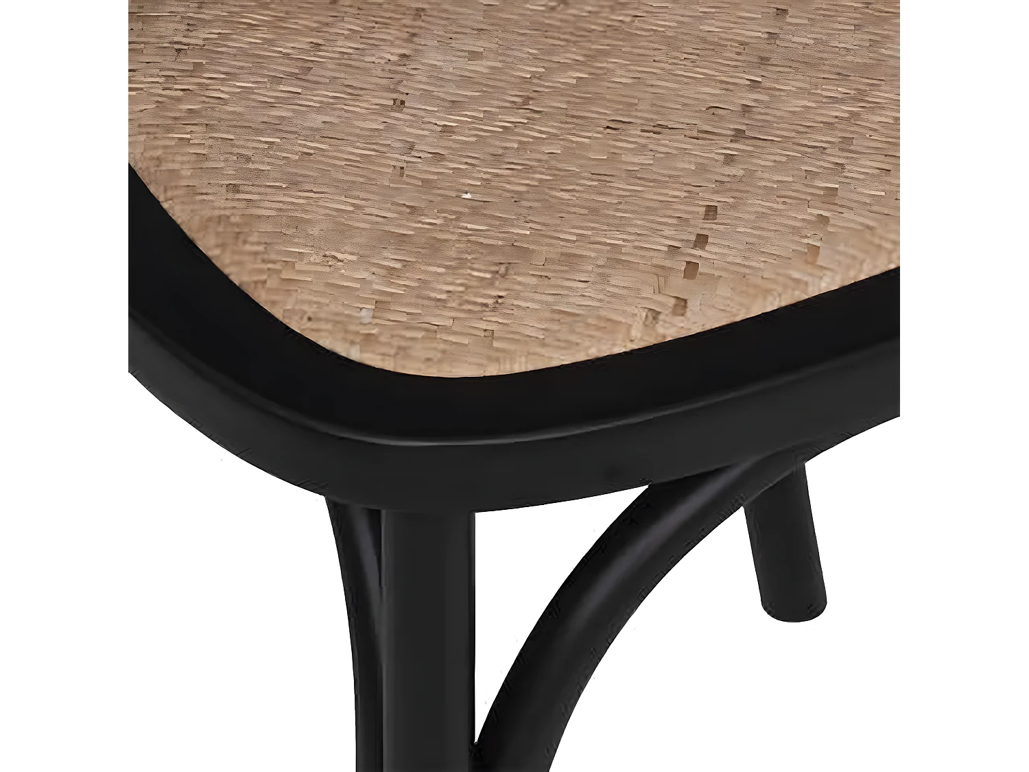 Lot de 4 chaises en bois hêtre coloris noir - Longueur 48 x Profondeur 52 x Hauteur 89 cm