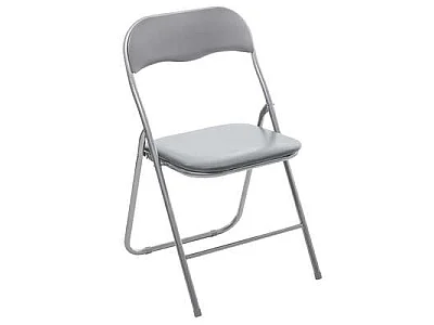 lot de 6 chaises pliantes en Acier et polyuréthane coloris gris - Dim : L44 x l44 x H79,5 cm