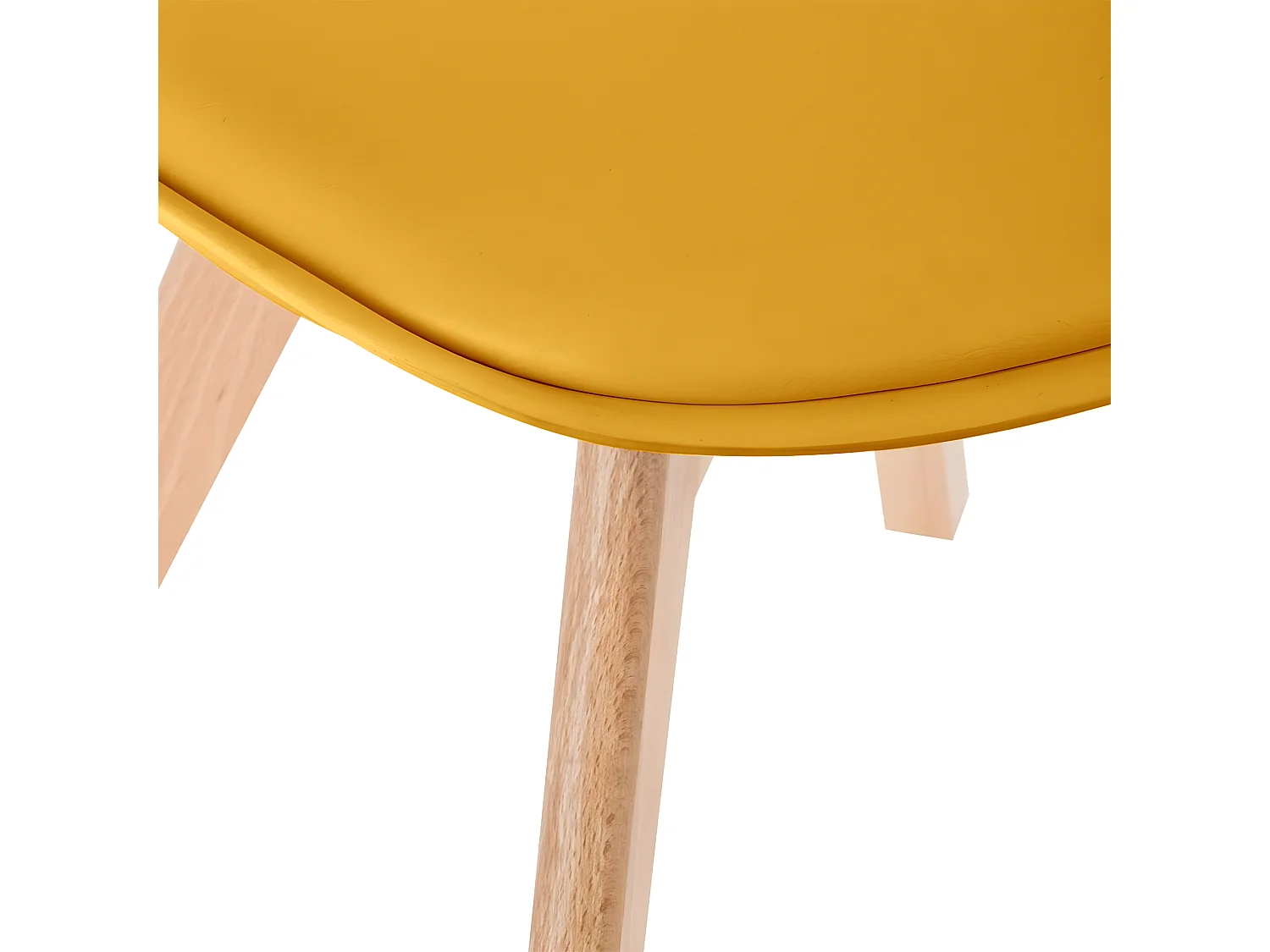 Lot de 4 Chaises de dîner en polypropylène jaune - H. 81 cm