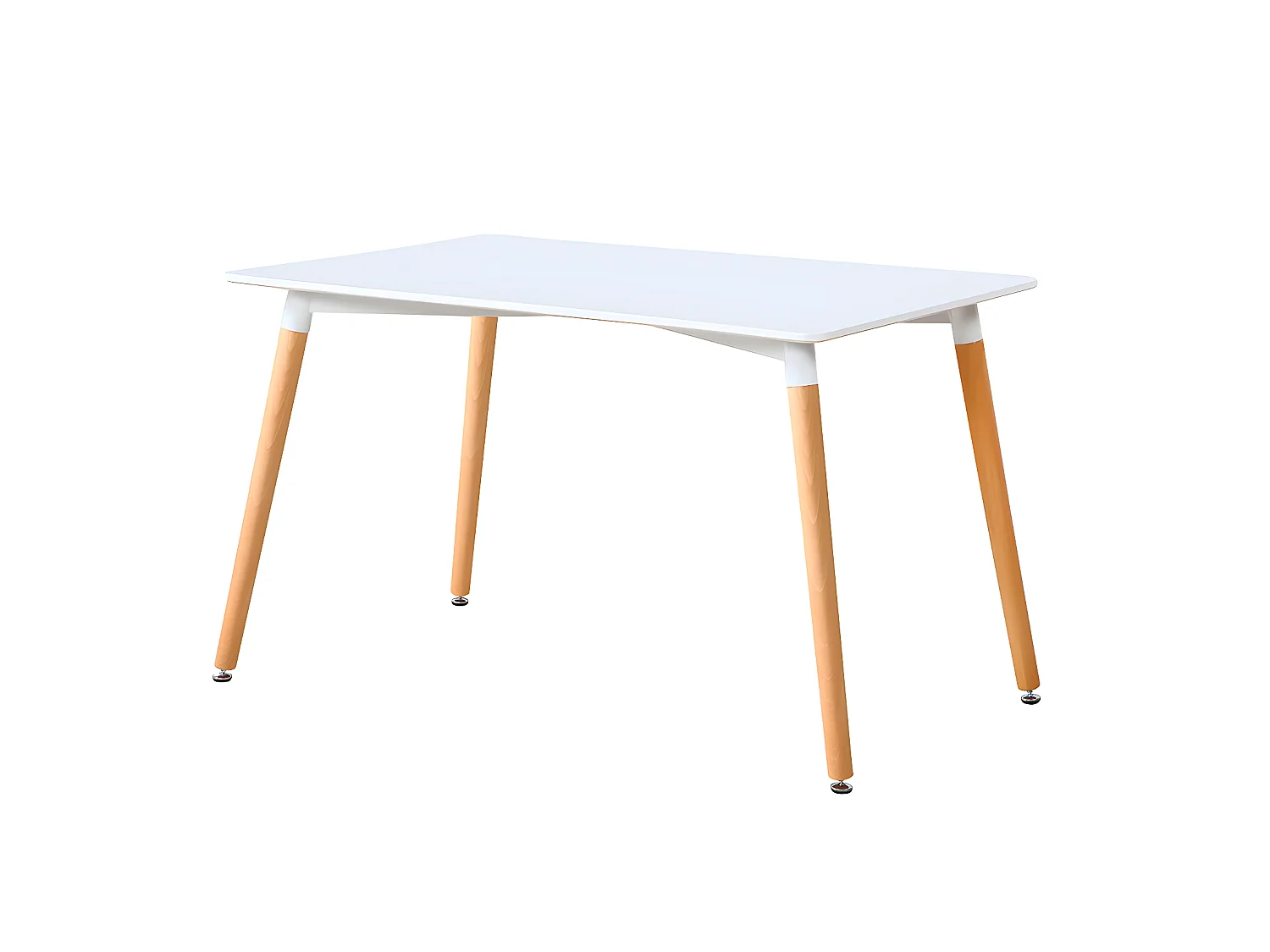 Table à manger rectangulaire coloris blanc - Longueur 120 x profondeur 80 x hauteur 75 cm