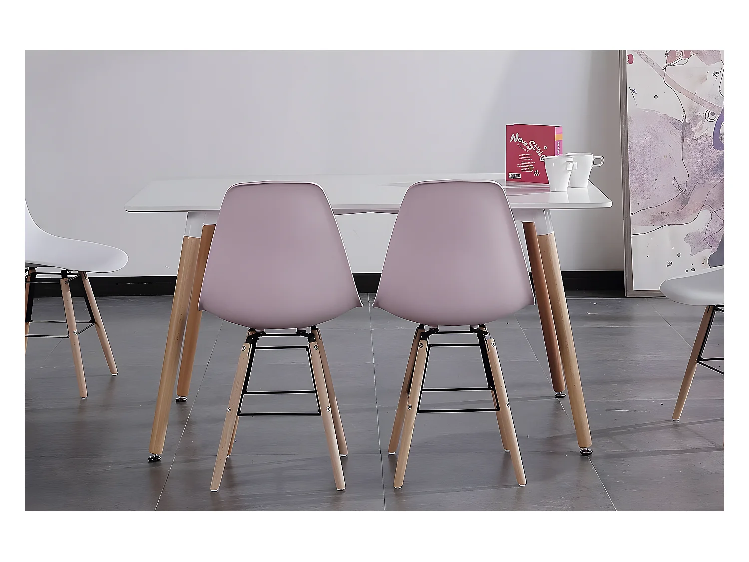 Table à manger rectangulaire coloris blanc - Longueur 120 x profondeur 80 x hauteur 75 cm