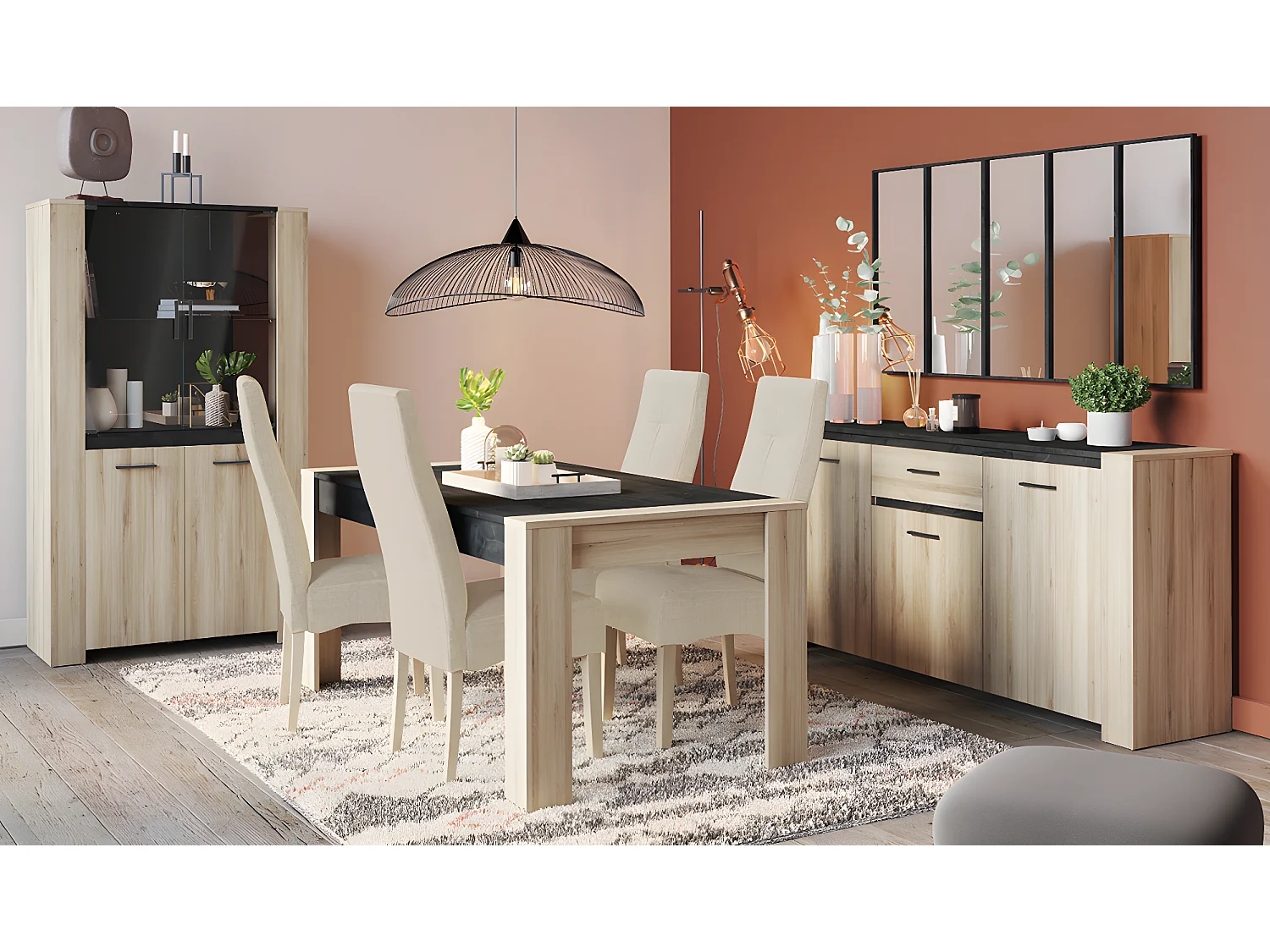 Table à manger, finition kronberg/sidewalk - 170 x 77,1 x 90 cm