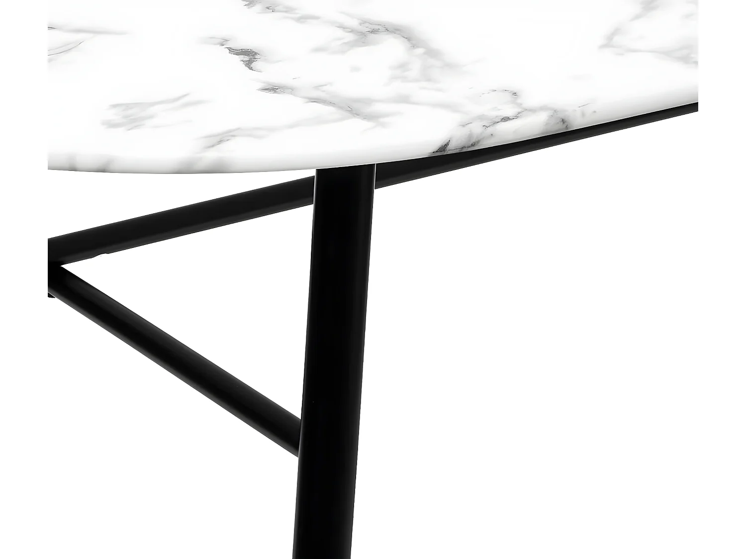 Table à manger en acier et verre trempé coloris blanc - Longueur 160 x Profondeur 90 x Hauteur 76.5 cm