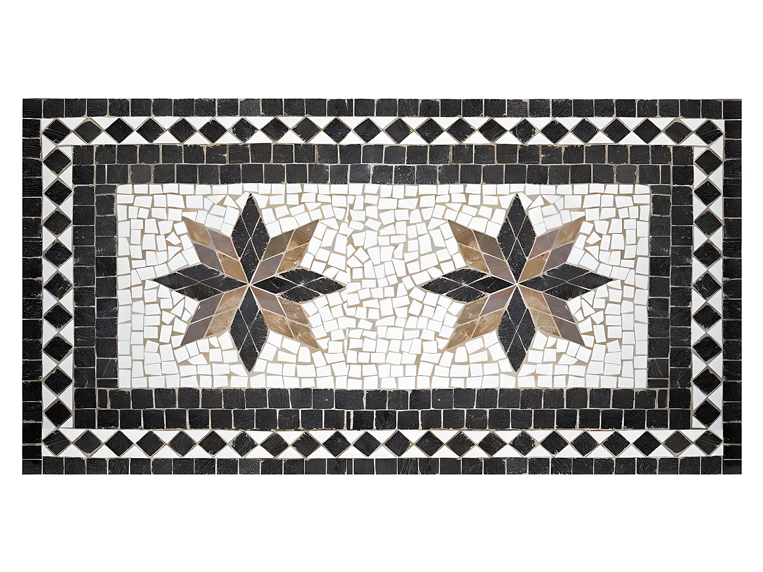 Table de repas en mosaique coloris noir - L. 160 x l. 90 x H. 75 cm