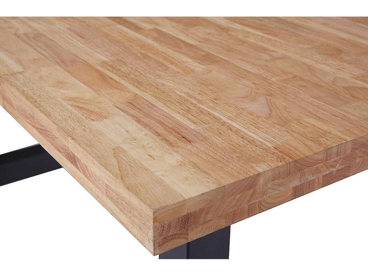 Table à manger en bois coloris chêne nordique / pieds noir - Longueur 160 x profondeur 100 x hauteur 75 cm