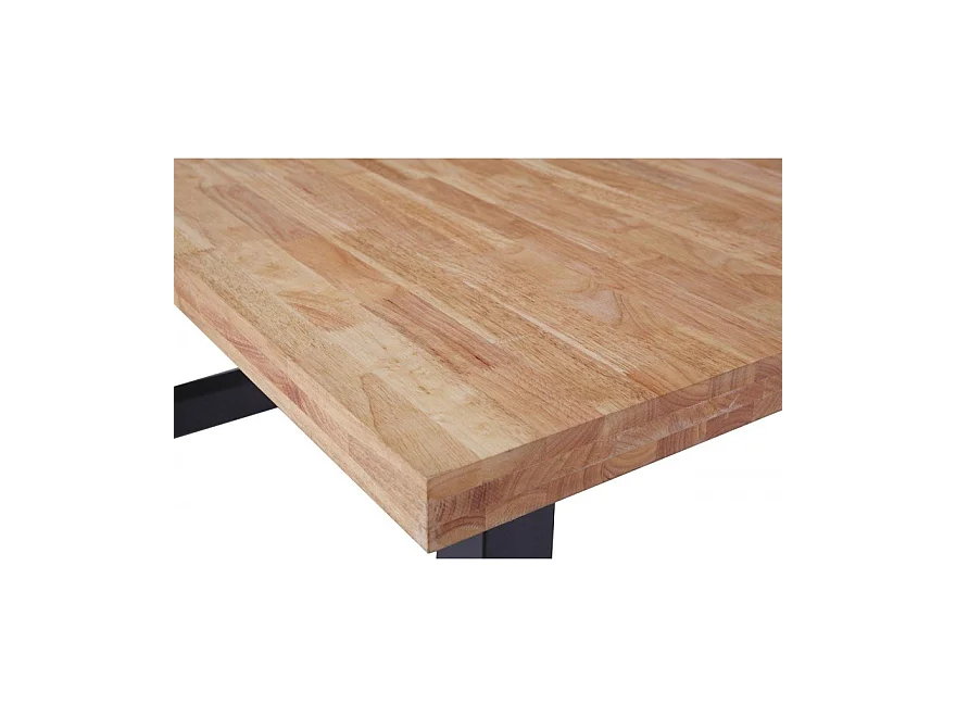 Table à manger en bois coloris chêne nordique / pieds noir -  Longueur 160  x profondeur 100 x hauteur 75 cm