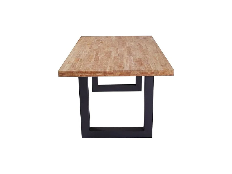 Table à manger en bois coloris chêne nordique / pieds noir -  Longueur 160  x profondeur 100 x hauteur 75 cm