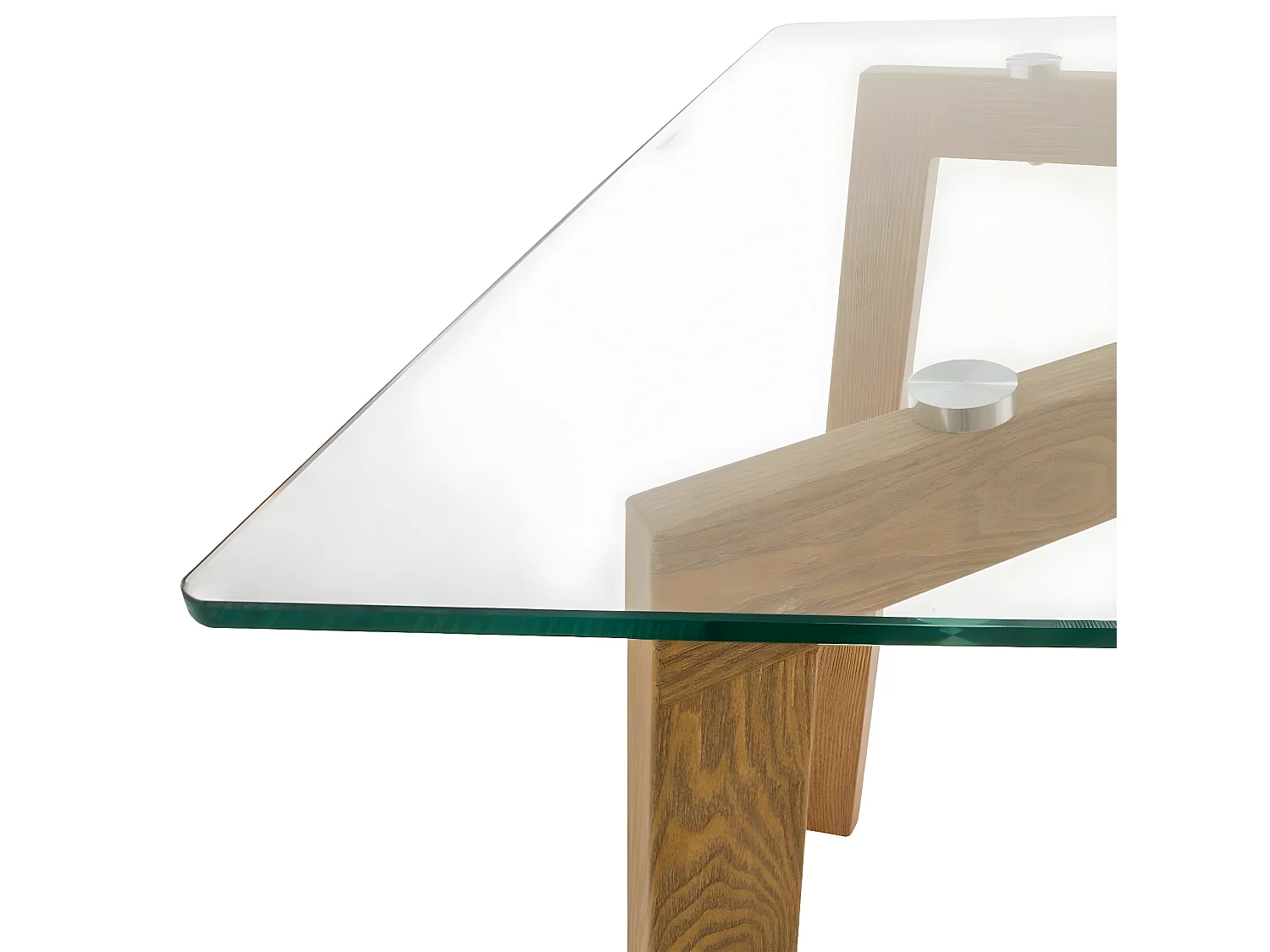 Table à manger en acier et verre - Dim : L 150 x l 80 x H 74 cm
