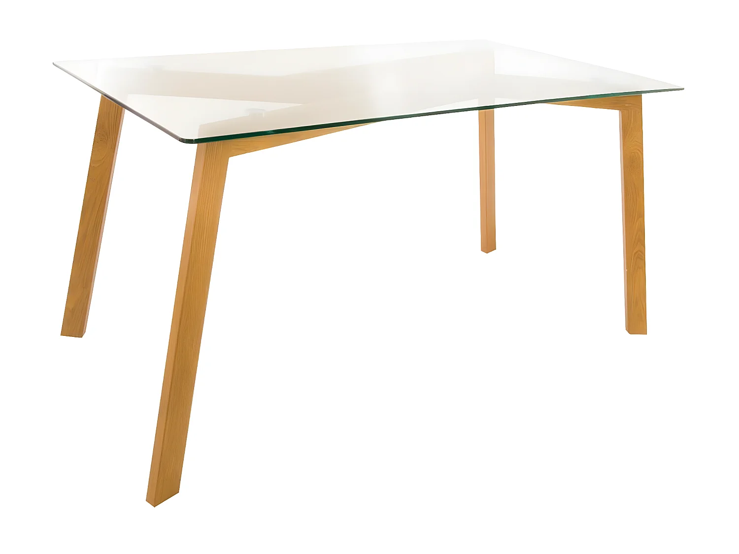 Table à manger en acier et verre - Dim : L 150 x l 80 x H 74 cm