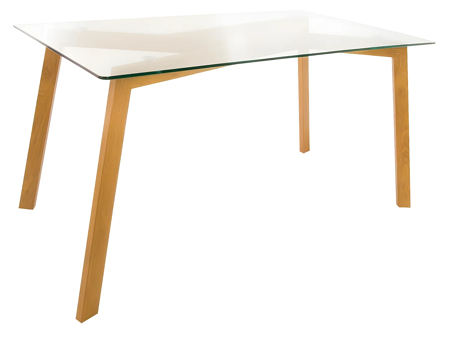 Table à manger en acier et verre - Dim : L 150 x l 80 x H 74 cm